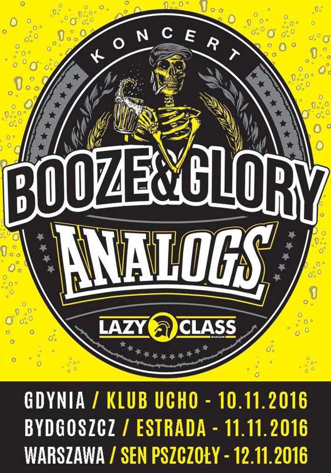 Koncerty Analogs oraz Booze`n`Glory 2016 -plakat